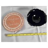 Trivet & Candy Dish; 3 legged Bowl w/Fluted edge