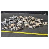 28 Holstein Cow & Calf figurines & 14 Fence