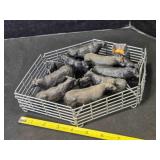 11 Angus Herd & pen figurines