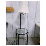 Metal Glass Lamp Stand Floor Lamp-3 Way Light