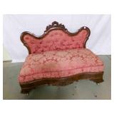Antique Victorian Parlor Love Seat-Wood Frame
