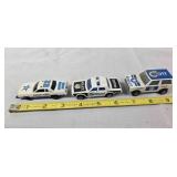 3 DIe-cast metal replica vehicles, Police cars