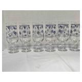 6 Franciscan Denmark Blue iced tea goblets