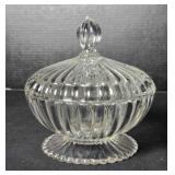 Glass Bowl on Stand w/lid & handle