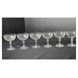 6 Fostoria Holly Clear etched Low Sherbet glasses
