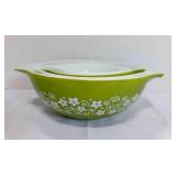 Vintage Pyrex Spring Blossom Green Cinderella