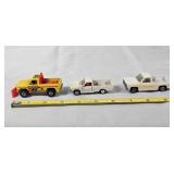 3 DIe-cast metal replica vehicles, pickup trucks