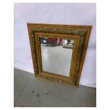 Antique Wood Framed Mirror, 27" 31"