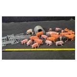 Hog, pen, & shed figurines