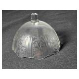 Butter Dome; Floral etching; 4" across; 2" tall