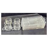 4 clear glass snack sets