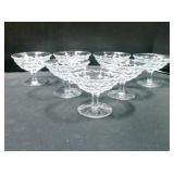 7 Vintage Fostoria 'American' pattern low footed