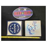 3 Ocean themed plaques