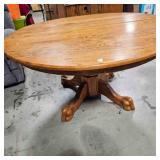 Round wood dining room table 54' across