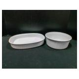 Corningware French white ribbed Stoneware