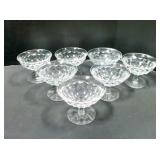 7 Vintage Fostoria 'American' pattern low footed