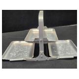 Three tier folding metal tray
