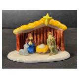 Miniature ceramic Nativity scene, 2ï¿½' tall
