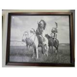 Vintage Native Americans on horseback photo