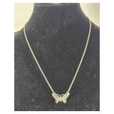 Butterfly necklace on chain; 20' total length