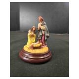 Hand painted Nativity on wood base