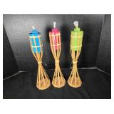 Set of 3 tabletop Tiki torches, 13' tall