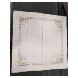 Cotton Table Cloth w/cross-stitch embroidery