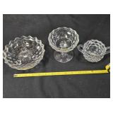 Sugar bowl; 3-toed Bon Bon dish (has chips)