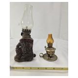 Vintage mini amber/brass/ceramic western cowboy