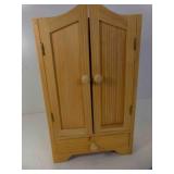 12" Tall Raw Wood Armoire or Wardrobe Cabinet