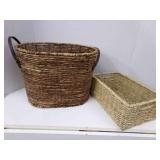 2 Storage Decorative Baskets-11" tallest