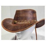 Leather Australian Bush Hat, approx. US 7¼