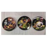 3 L Godinger & Co decorative plates, 7½"