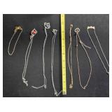 7 necklaces; Hearts & butterflies