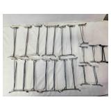 Chrome slatwall arms; 7 - 12" pairs, 7 - 10" pairs