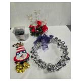 Christmas cheer; votive 5 candle holder, 1 missing