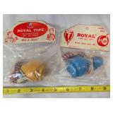 2 Royal Champion wood spinning tops