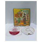 Nakshi Kantha embroidery & handmade lace mats