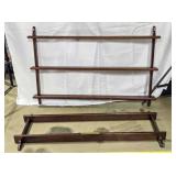 2 Collector plate racks, wood wall mount