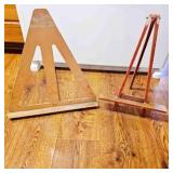 2 Wood Easels-longest is 18" at base