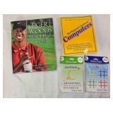 2 books; 2 game pads, Tic Tac Toe & Hangman