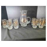 Golden 50th Anniversary pitcher & tumbler set