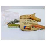 Vintage fishing lures, Enid Grain Inspection bag
