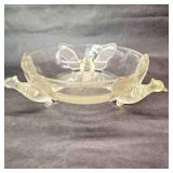 Pheasants clear Glass serving Dish from the 70