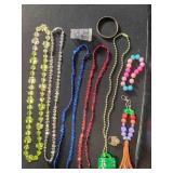 Mardi Gras USA beads; Bracelet; Keyring; Dice