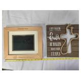 Inspirational plaque & picture frame w/mat