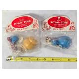2 Royal Champion wood spinning tops