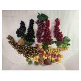 Artificial fruit; grapes, pears, apples, limes