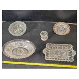 Clear cut glass; Rectangular mint tray 7"