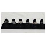 6 size 6½ ladies rings; Small stones cluster